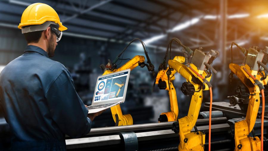 Utilities - Manufacturing - hard hat area with robotics